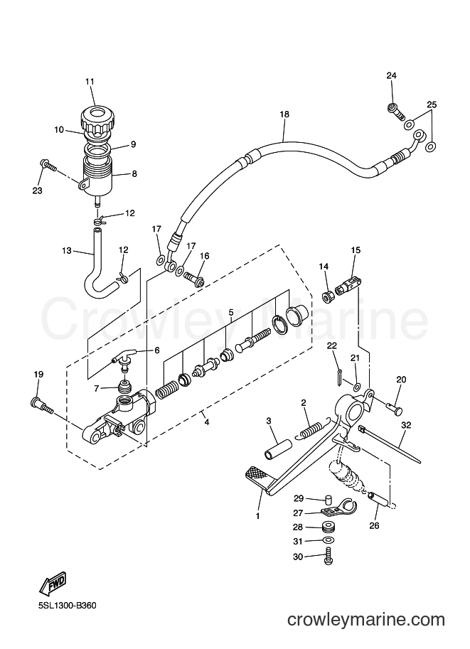 Yamaha Motors YZF-R6 (5SLB) [090] - REAR MASTER CYLINDER