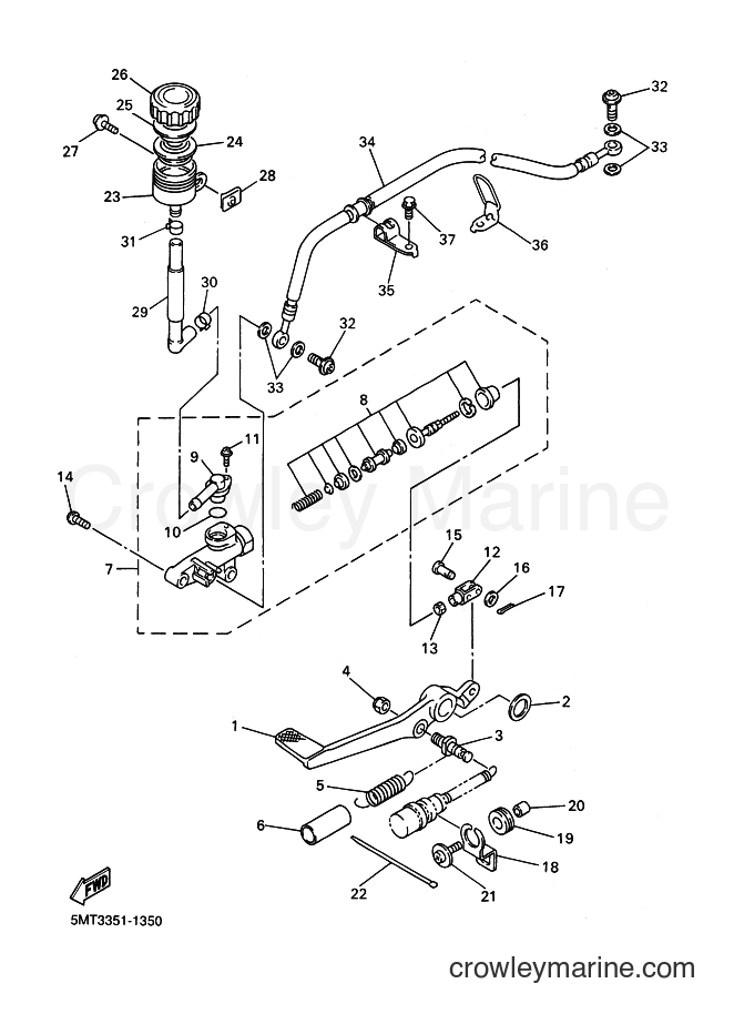 2002 Sport Bike YZF-R6 - YZF-R6 (5MTH) [010] - REAR MASTER CYLINDER