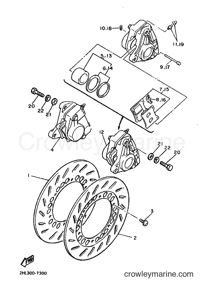 Yamaha Motors XJ900F (2HL) [999] - FRONT BRAKE CALIPER