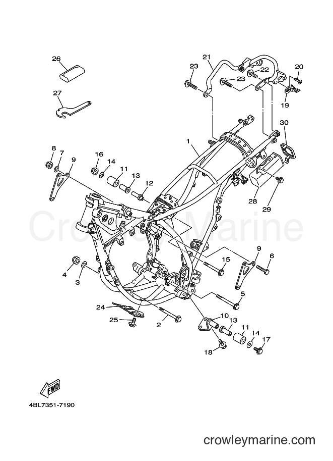 1997 Dirt Bike DT125R - DT125R (4DJ7) [010] - FRAME