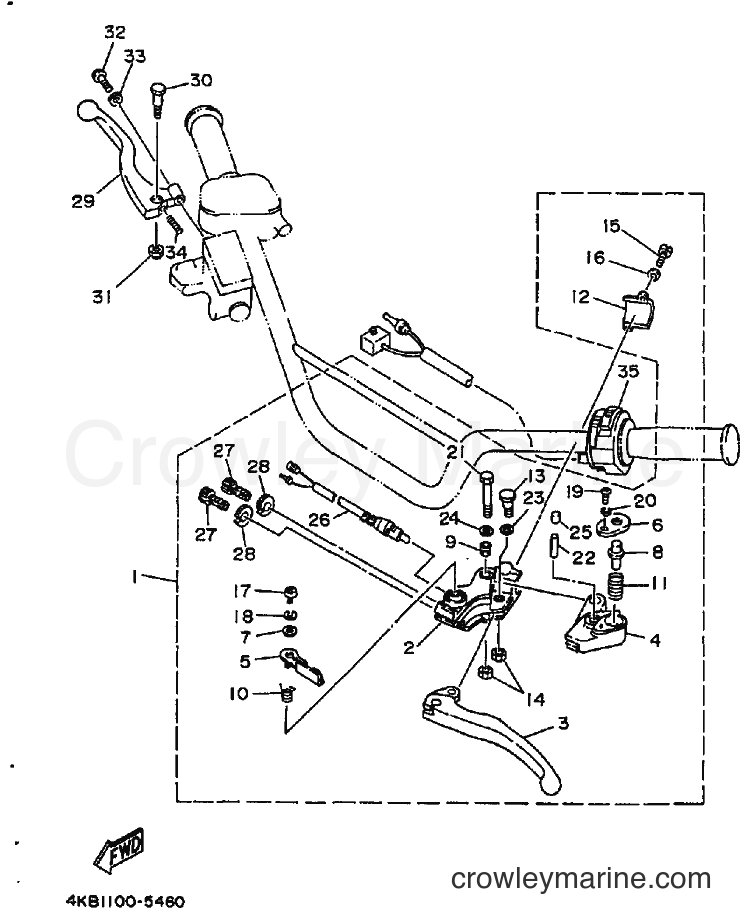 1995 ATV YFM350FW-X - YFM350FW-X (4KB2) [010] - HANDLE SWITCH & LEVER