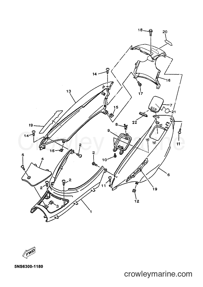 2002 Scooter YP150E - YP150E (5NS6) [010] - SIDE COVER