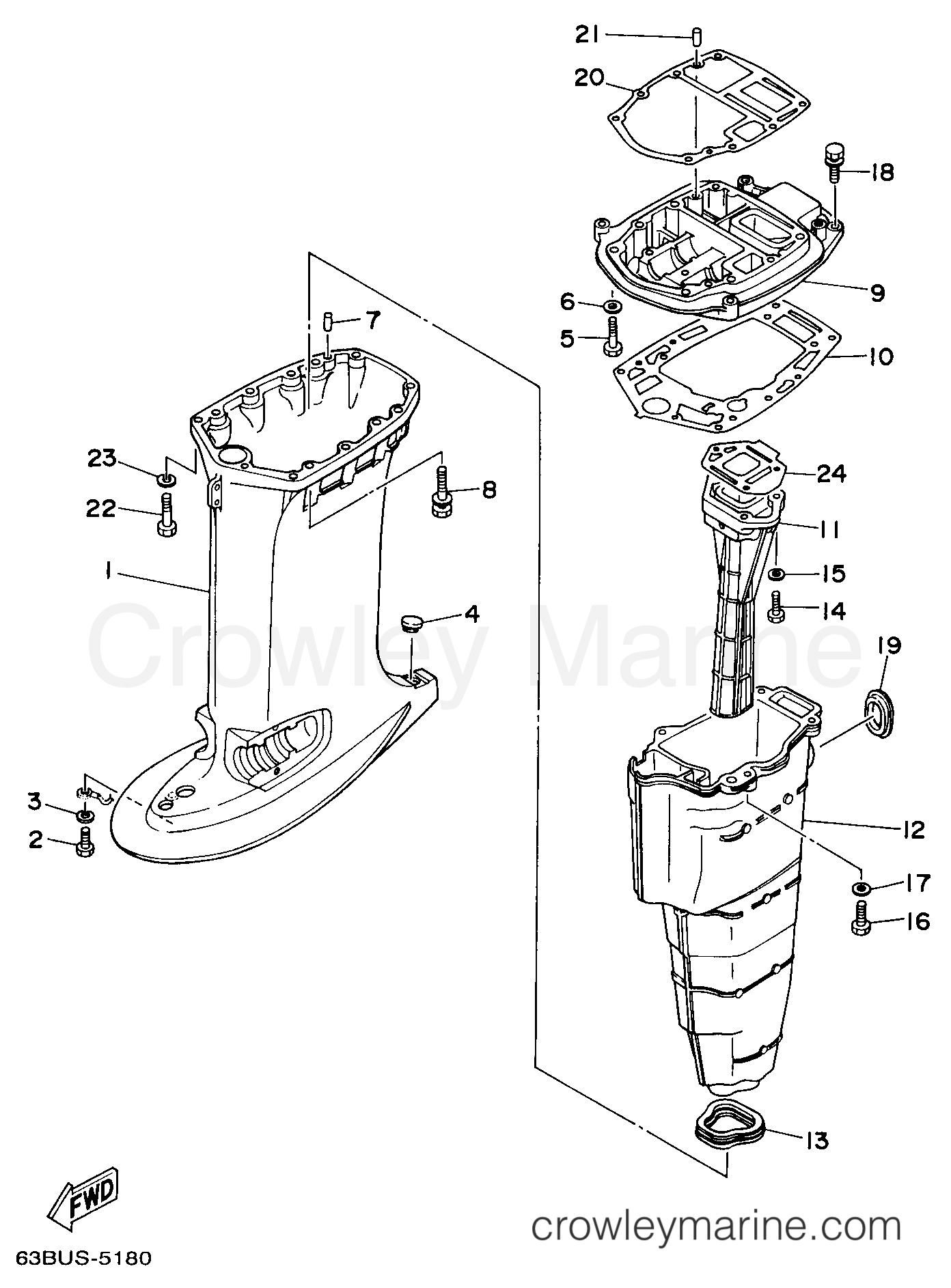Yamaha Motors C50TLRX - UPPER CASING