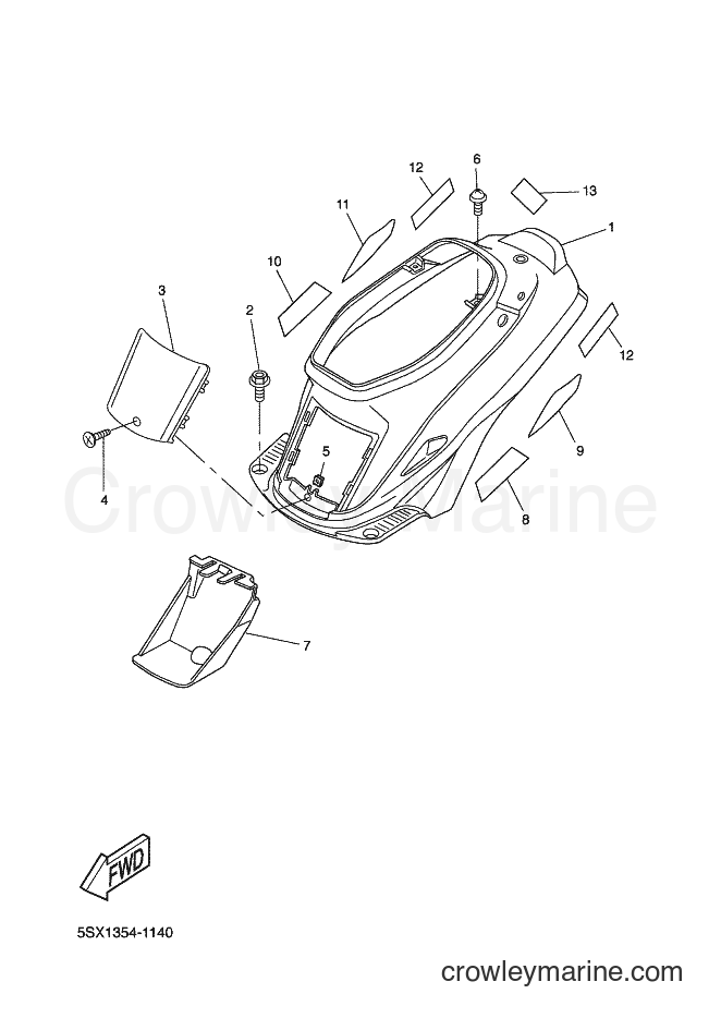 2001 Scooter CW50L - CW50L (5SX2) [010] - SIDE COVER