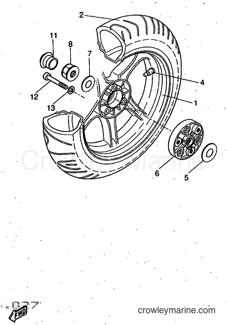 1997 Scooter YQ50 - YQ50 (5DR1) [999] - REAR WHEEL