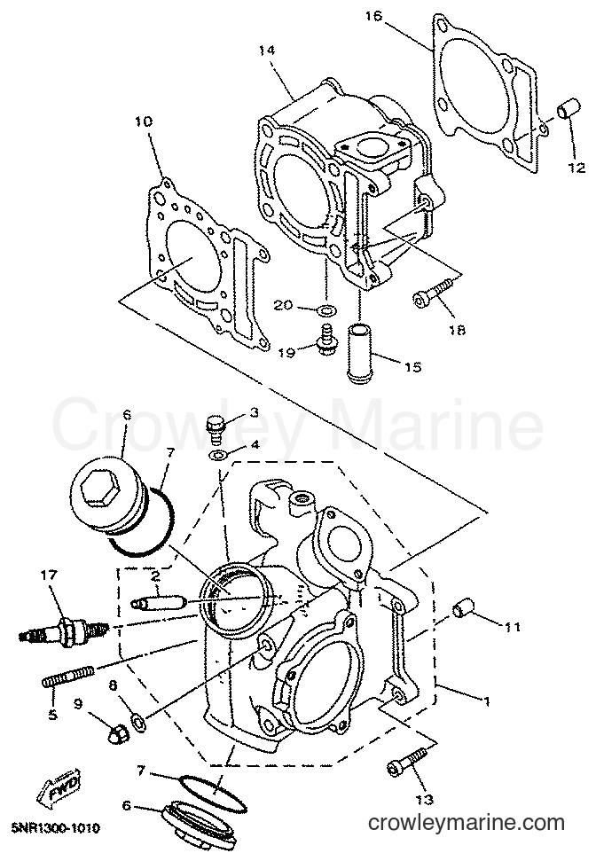 2001 Scooter YP125E - YP125E (5NR1) [010] - CYLINDER