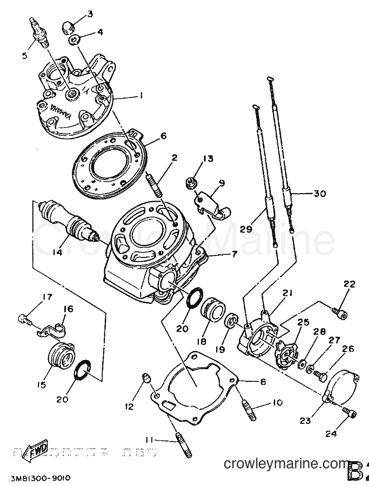 1989 Dirt Bike DT125R - DT125R (3PY1) [999] - CYLINDER