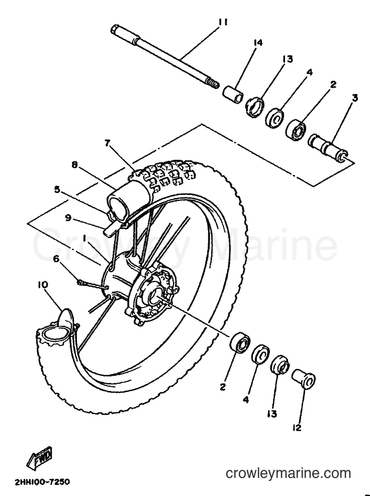 1991 Dirt Bike YZ250 - YZ250 (3XK2) [999] - FRONT WHEEL