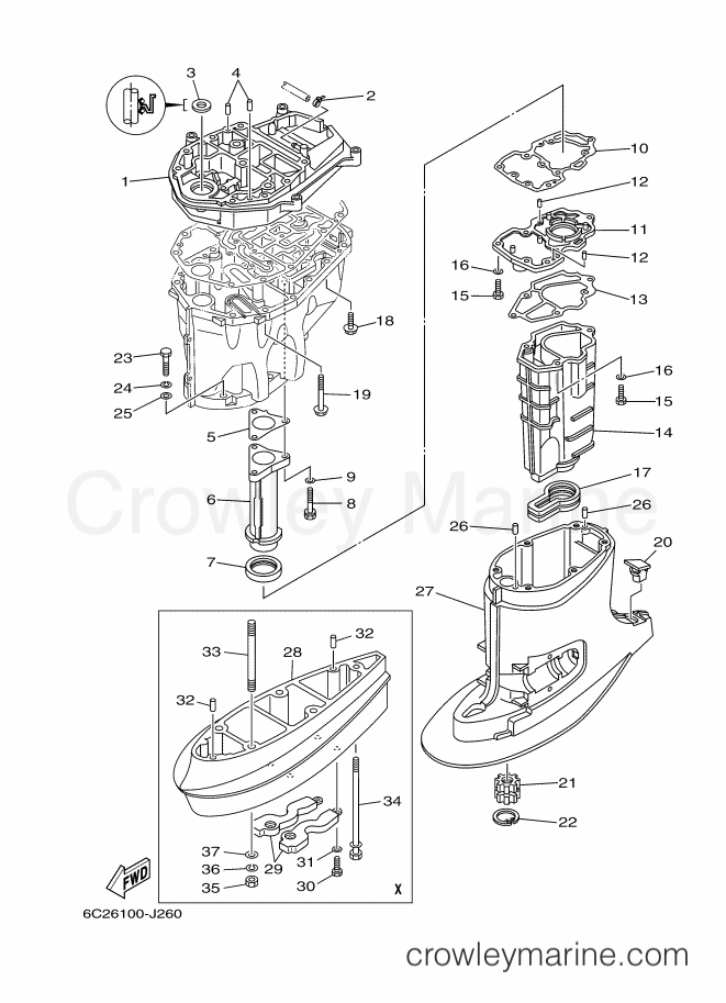 Yamaha Motors FT60DETL (6C66) [120] - UPPER CASING