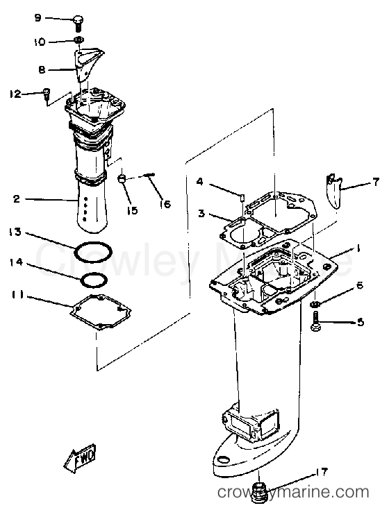 Yamaha Motors 30ESK - UPPER CASING