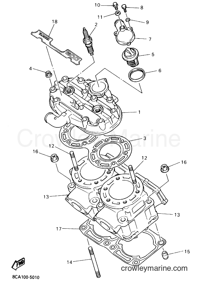 Yamaha Motors VX600 (8CD2) [010] - CYLINDER HEAD