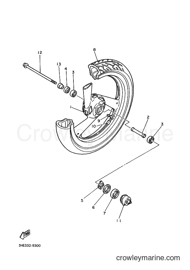 1997 Sport Bike FZR600 - FZR600 (3UU8) [010] - FRONT WHEEL
