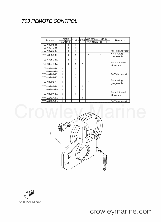 Yamaha Motors RIGGING REMOCON-2012 (601R) [010] - REMOTE CONTROL BOX 2