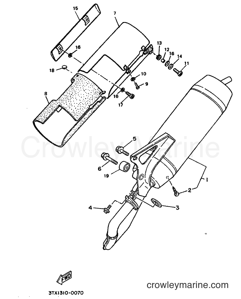 1990 Scooter CW50 - CW50 (3WV1) [999] - EXHAUST