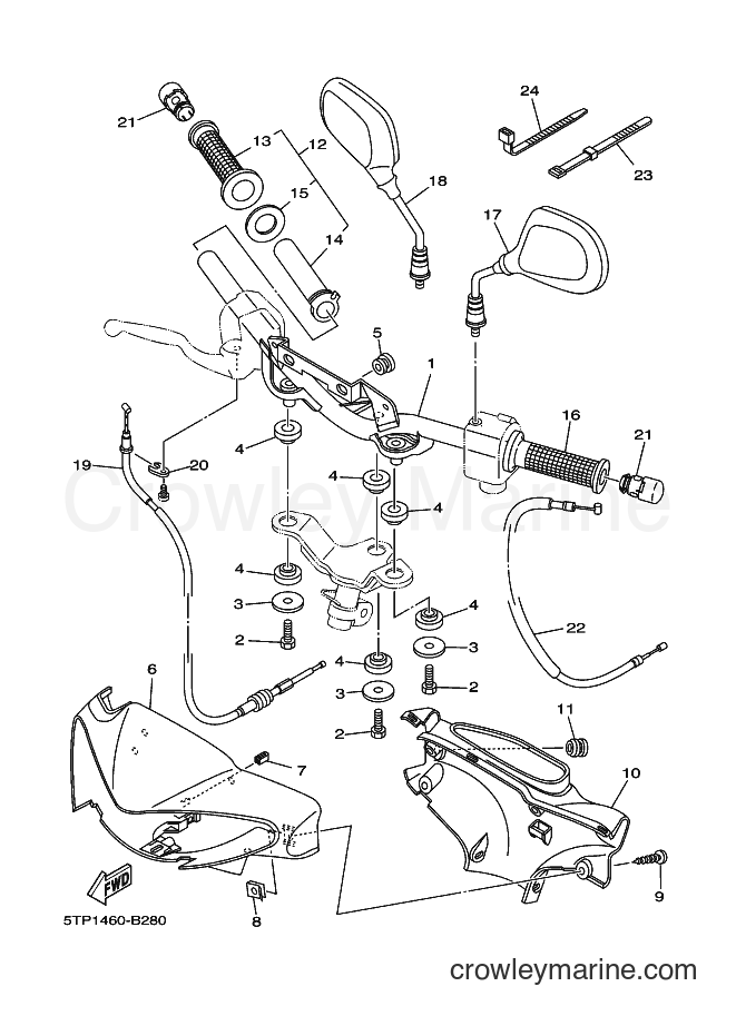Yamaha Motors T110SE (5TP5) [010] - STEERING HANDLE & CABLE
