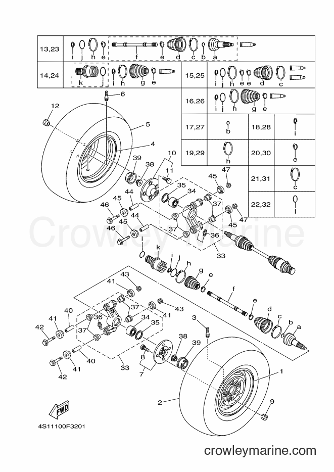 2010 ATV YFM400FWN - YFM400FWN (4S1E) [010] - REAR WHEEL