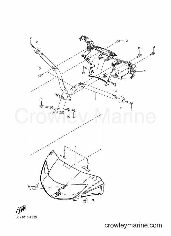2018 Scooter CEH50D - CEH50D (B3K2) [010] - STEERING HANDLE & COVER
