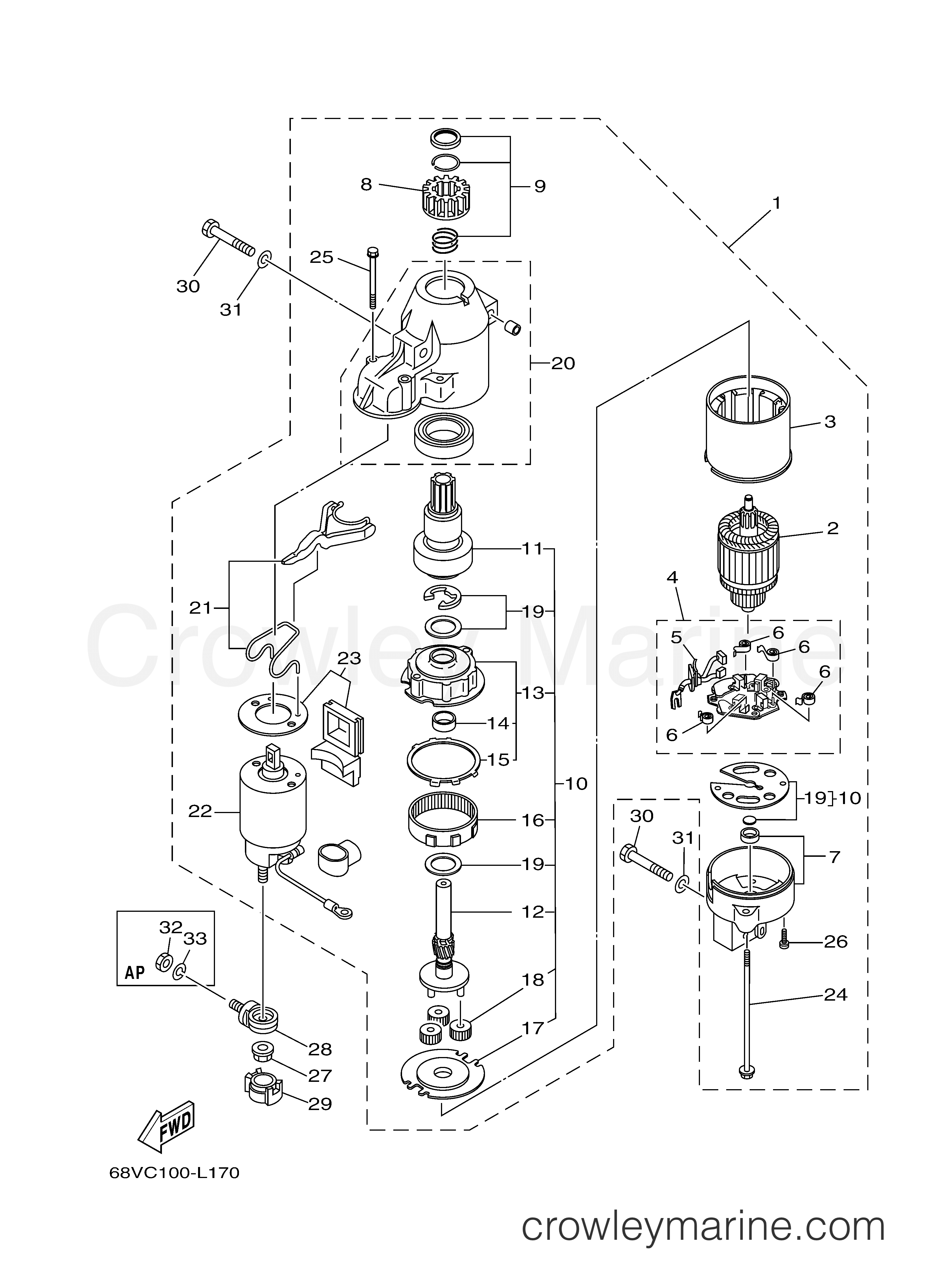 Yamaha Motors LF115XA - STARTING MOTOR