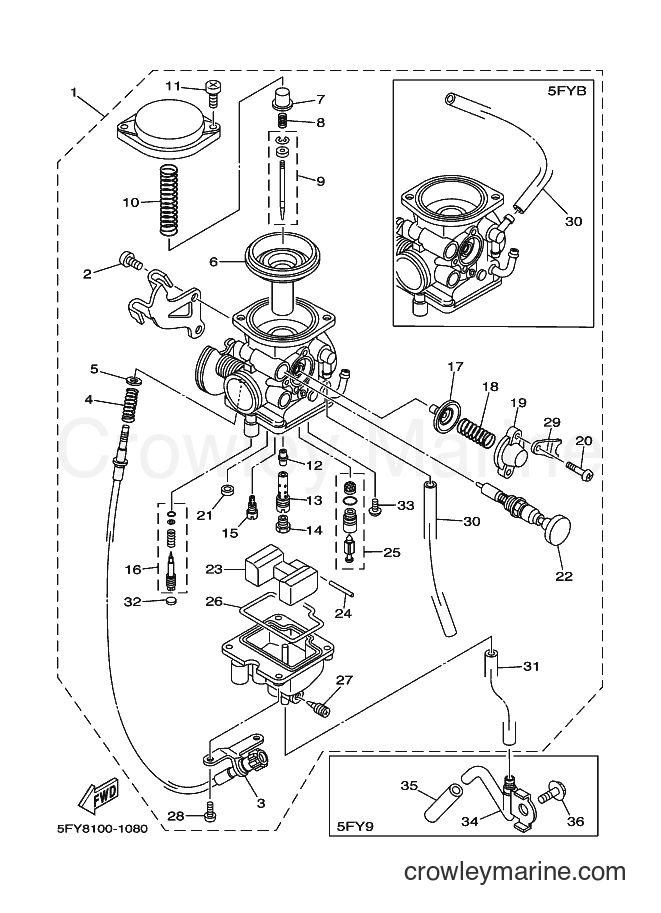 2001 Dirt Bike TW200E - TW200E (5FYA) [010] - CARBURETOR