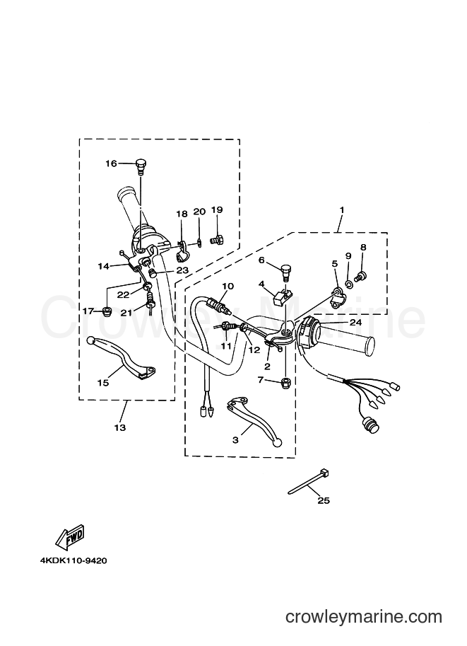 Yamaha Motors YFB250FW (4KDM) [020] - HANDLE SWITCH & LEVER