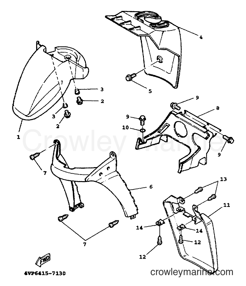 1999 Scooter YW100T - YW100T (5JY1) [010] - FRONT FENDER