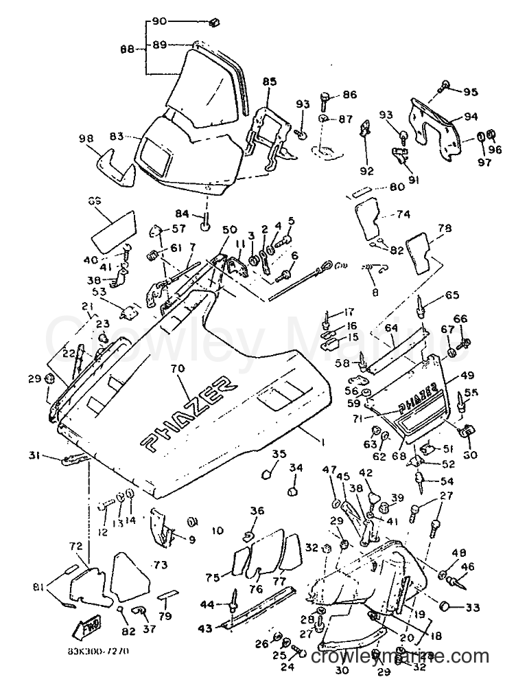 1987 Snowmobile PZ480L - PZ480L (83K) [999] - SHROUD & WINDSHIELD