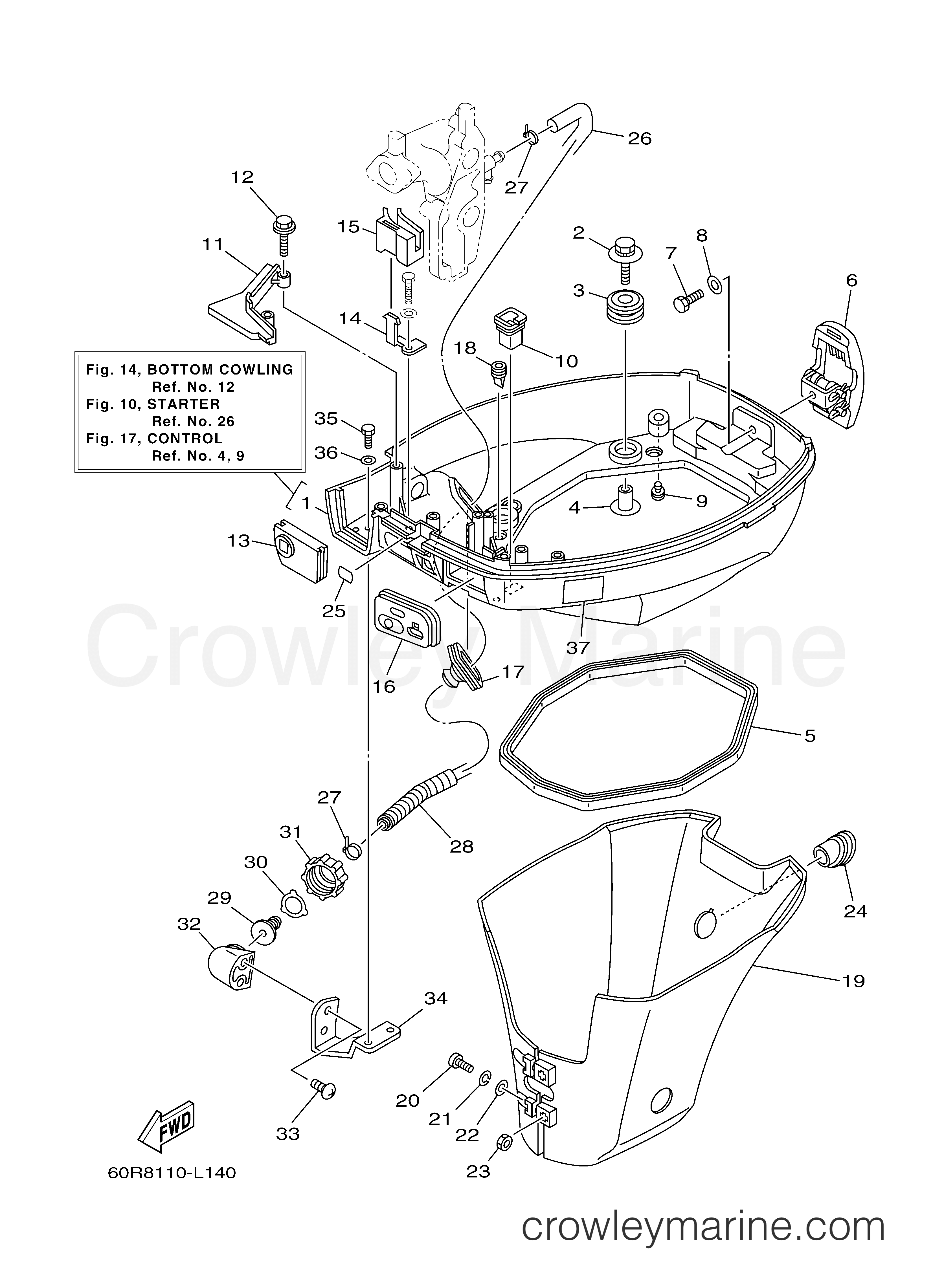 Yamaha Motors F8LMHA - BOTTOM COWLING