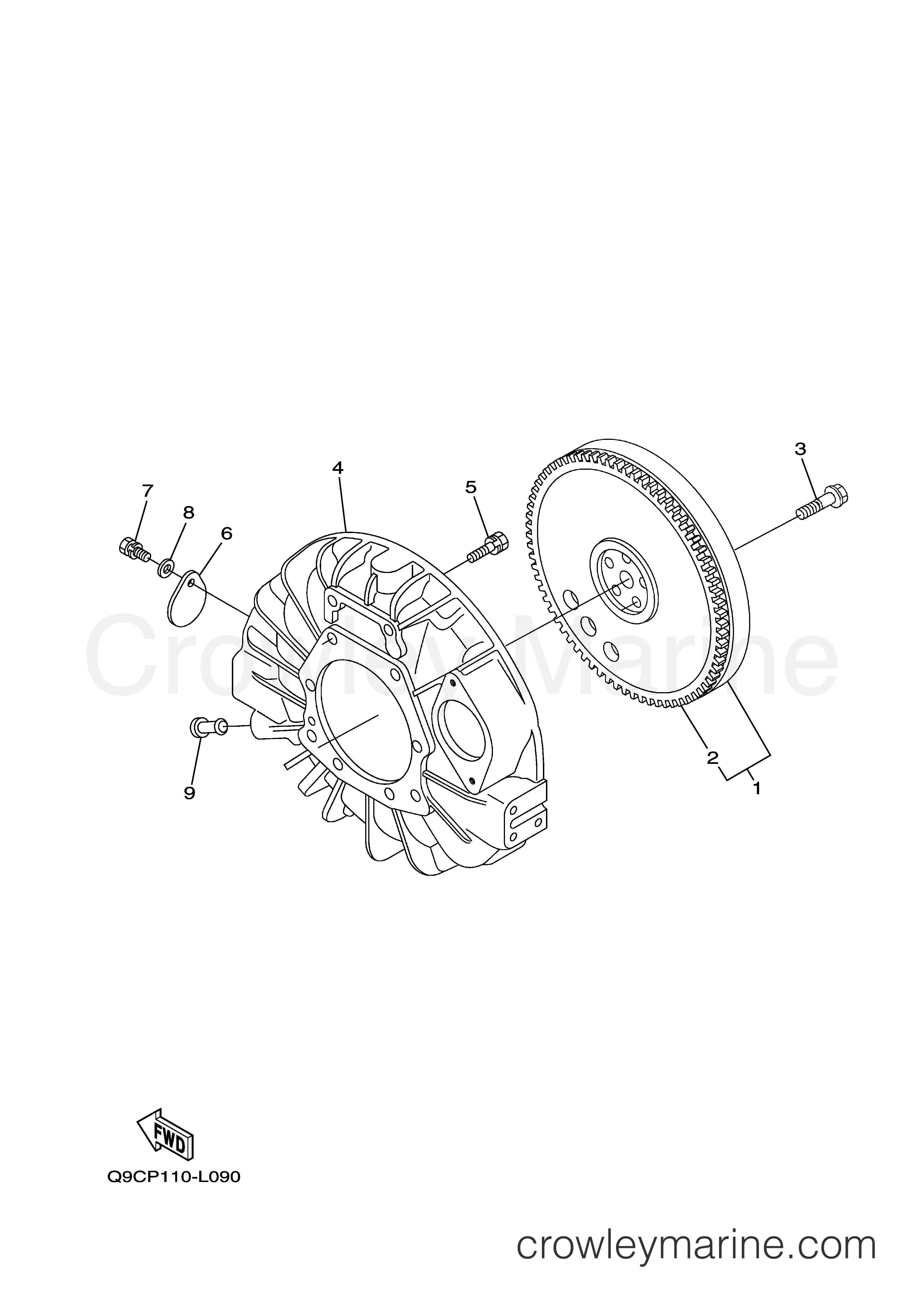 Yamaha Motors EDL11000SDE - FLYWHEEL HOUSING