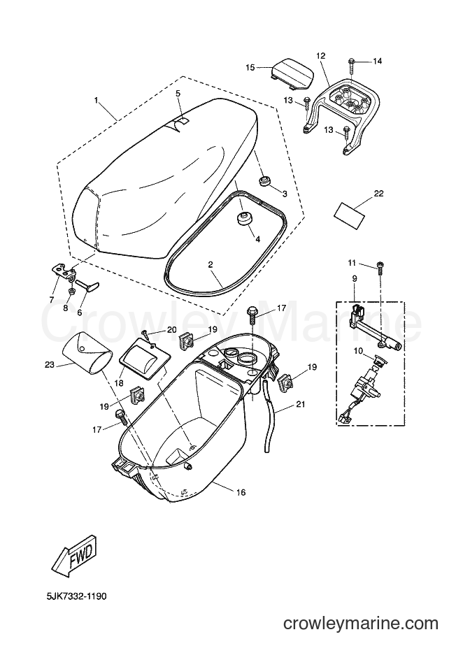 2001 Scooter CW50RSL - CW50RSL (5JK7) [010] - SEAT & CARRIER