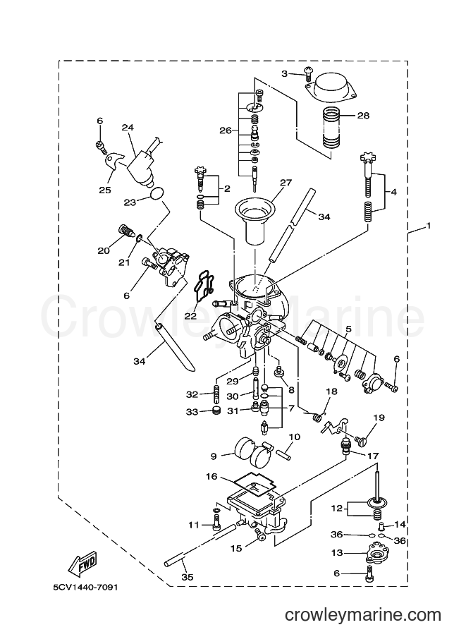 1999 Scooter YP250A - YP250A (5DF3) [030] - CARBURETOR