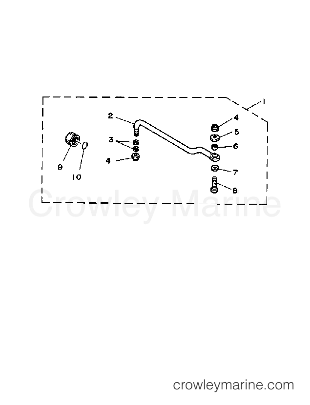 STEERING GUIDE ATTACHMENT - 1990 Outboard 55hp CV55ELD