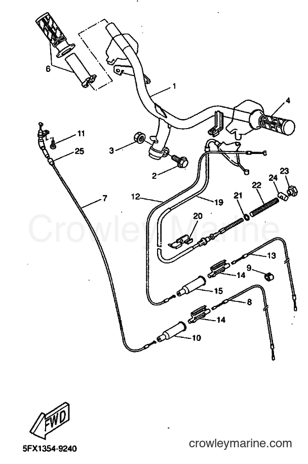1999 Scooter CW50RS - CW50RS (5JK1) [010] - STEERING HANDLE & CABLE