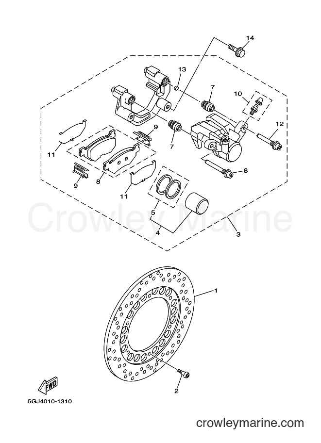 2003 Scooter XP500 - XP500 (5GJ9) [040] - REAR BRAKE CALIPER