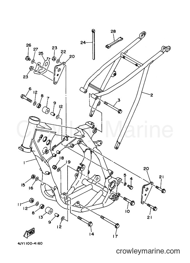 1995 Dirt Bike YZ125 - YZ125 (4PE2) [020] - FRAME