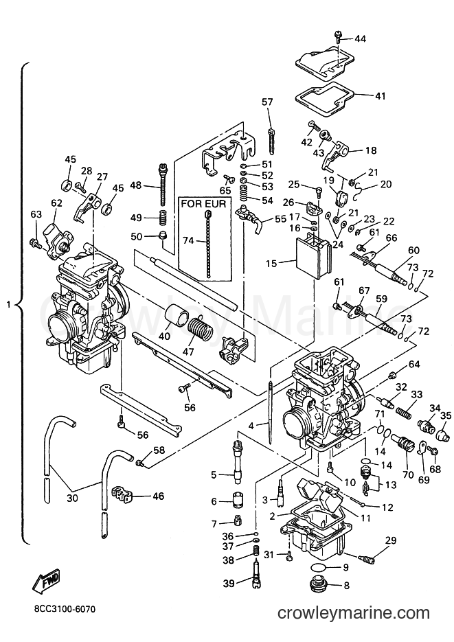 1996 Snowmobile VX600LT - VX600LT (8CC3) [030] - CARBURETOR