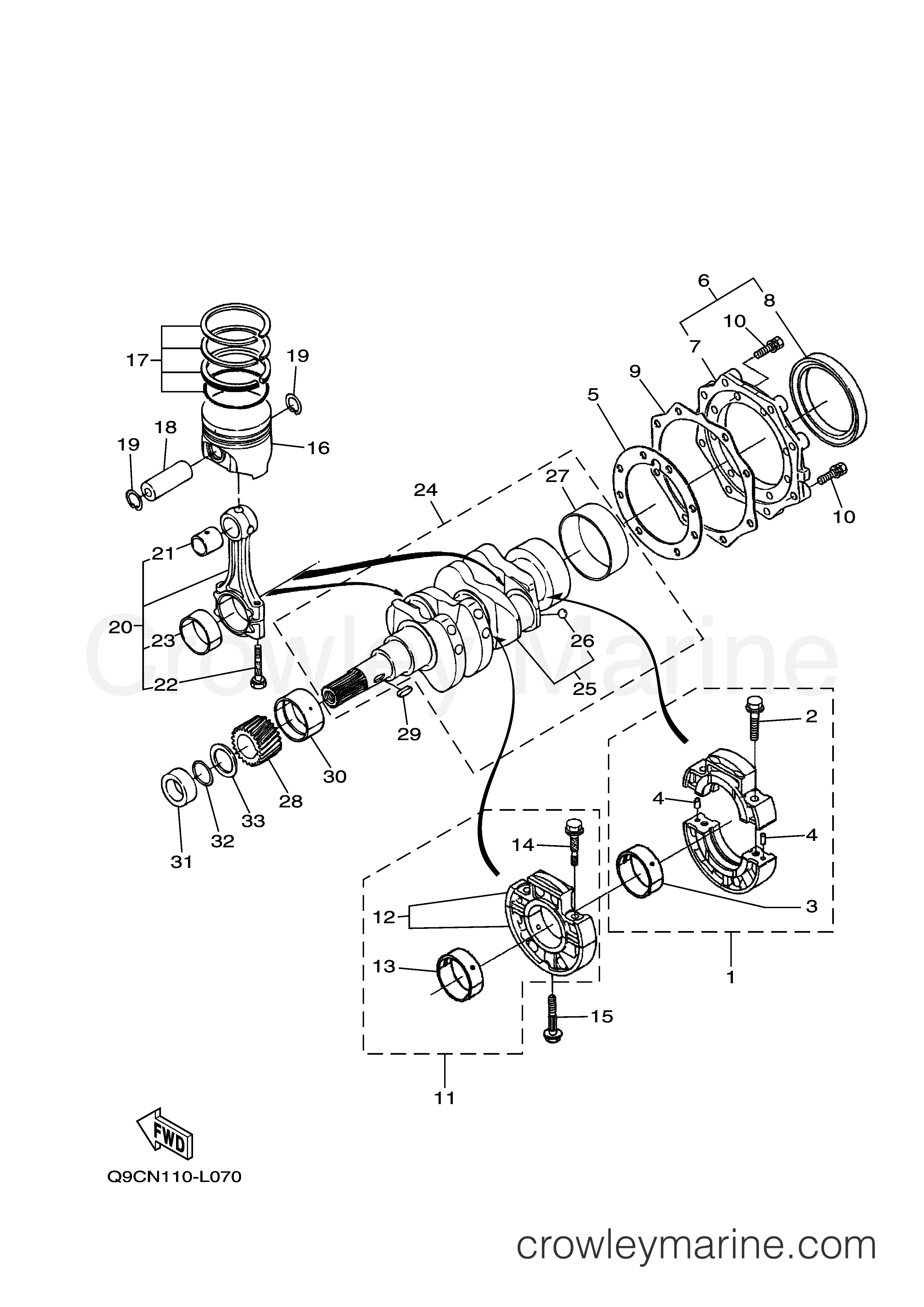 Yamaha Motors EDL7000SDE - CRANKSHAFT PISTON