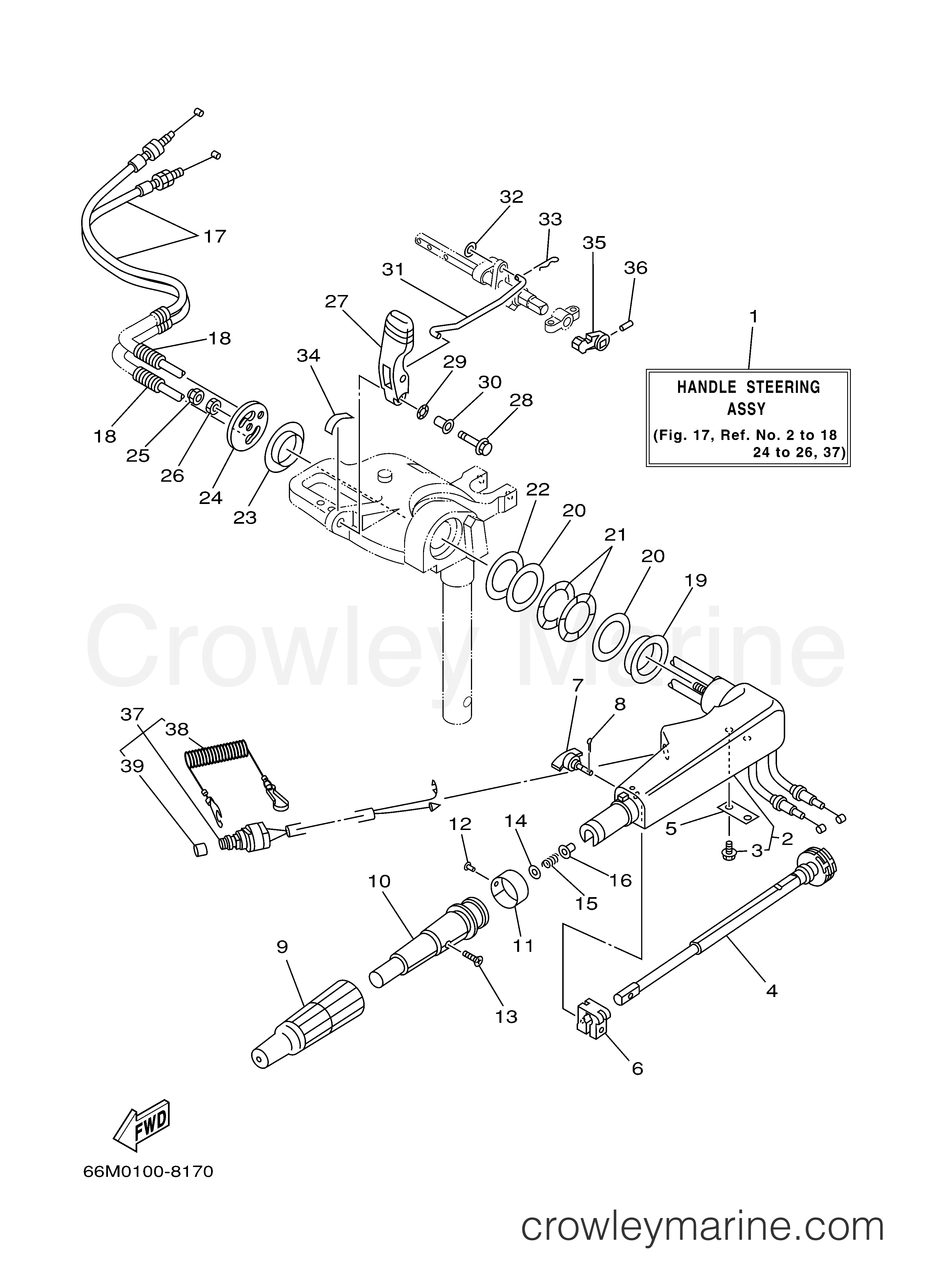 Yamaha Motors F15MLHY - STEERING