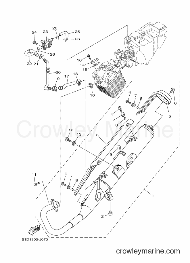 Yamaha Motors YBR125ED (51D2) [010] - EXHAUST