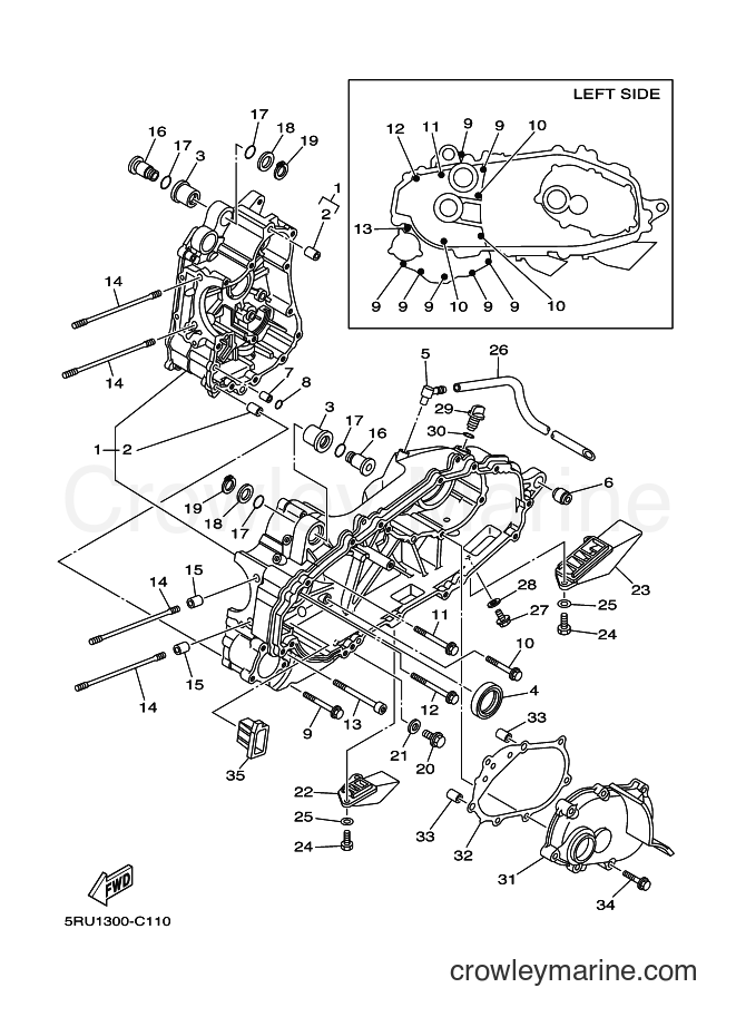 Yamaha Motors YP400 (5RU1) [040] - CRANKCASE
