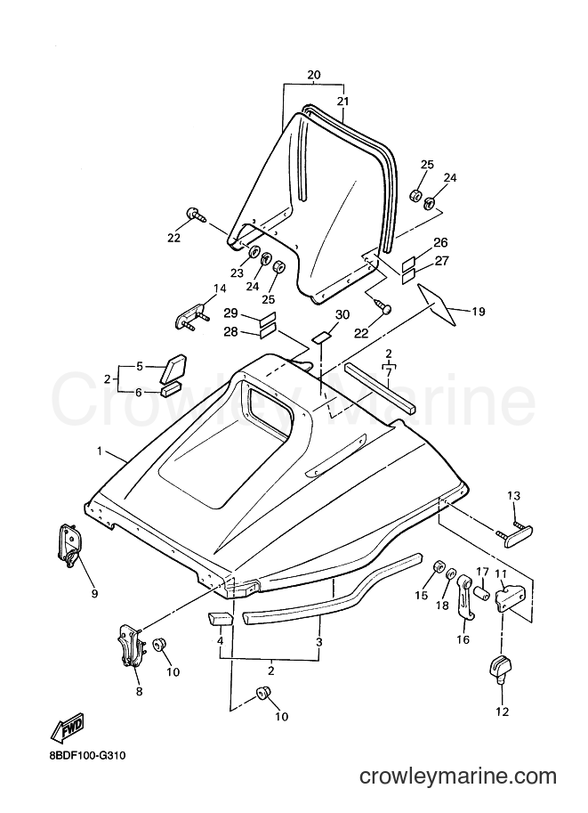Yamaha Motors BR250T (8BDF) [010] - SHROUD & WINDSHIELD