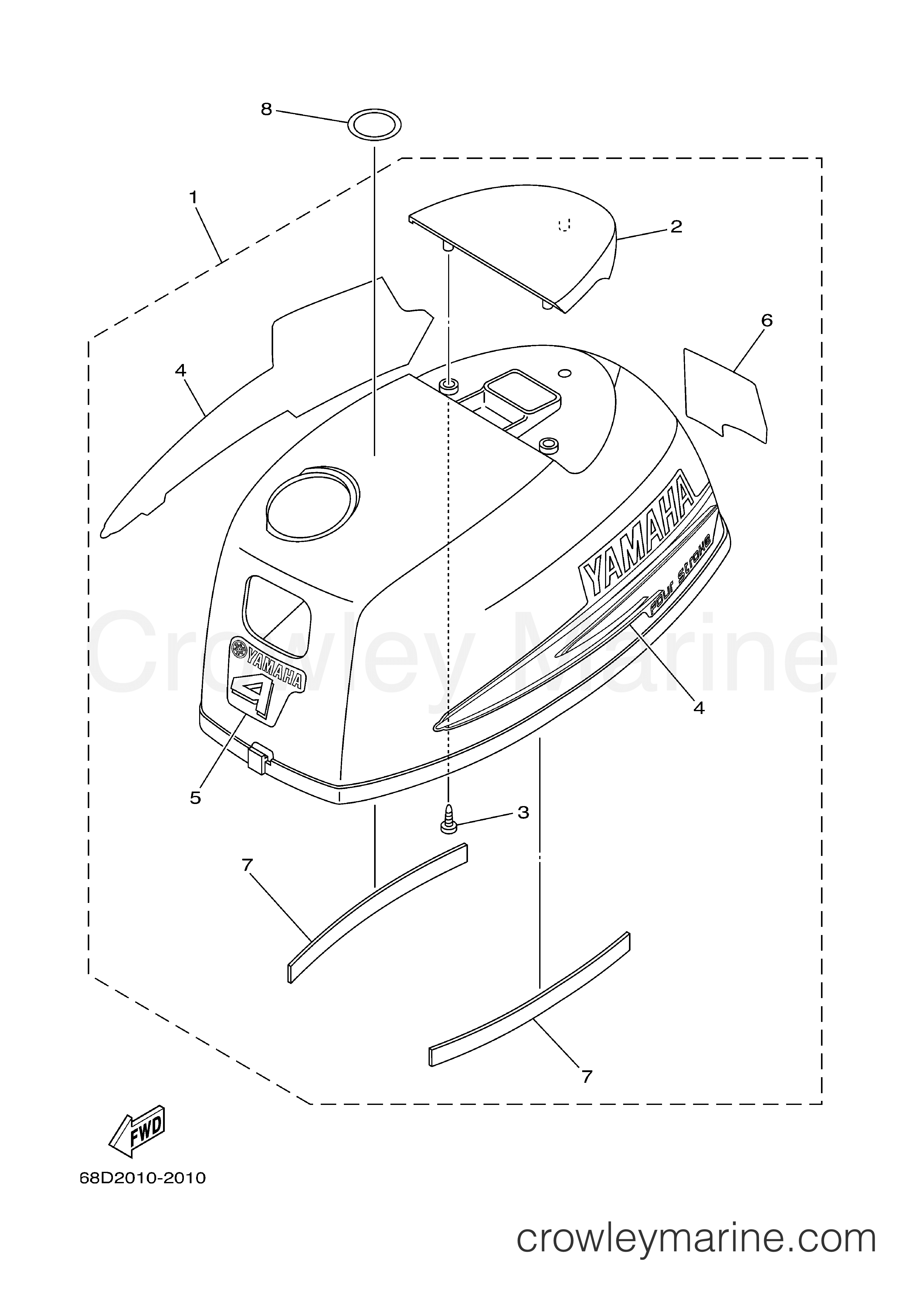 Yamaha Motors F4MSHD - TOP COWLING