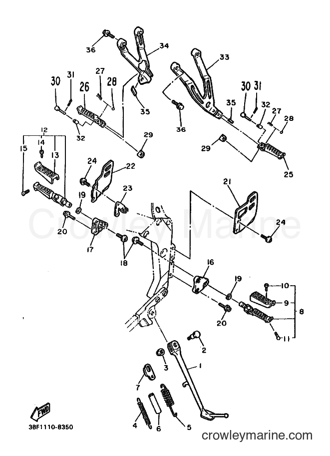 Yamaha Motors FZR400 (3BF2) [010] - STAND & FOOTREST