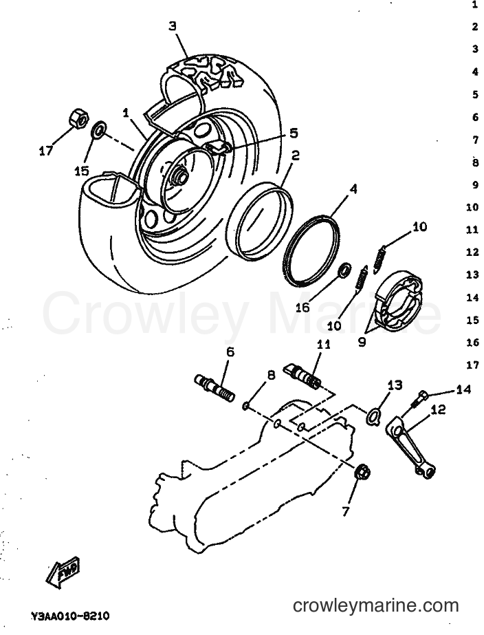 1992 Scooter CW65 - CW65 (4GP1) [999] - REAR WHEEL