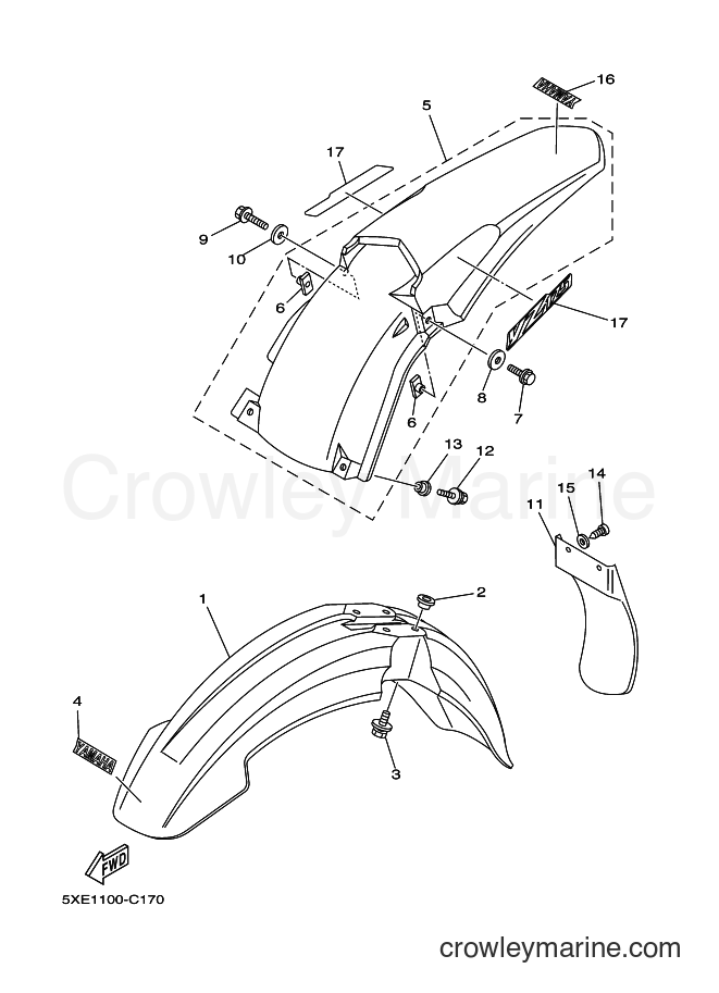 2004 Dirt Bike YZ125 - YZ125 (5XE2) [030] - FENDER