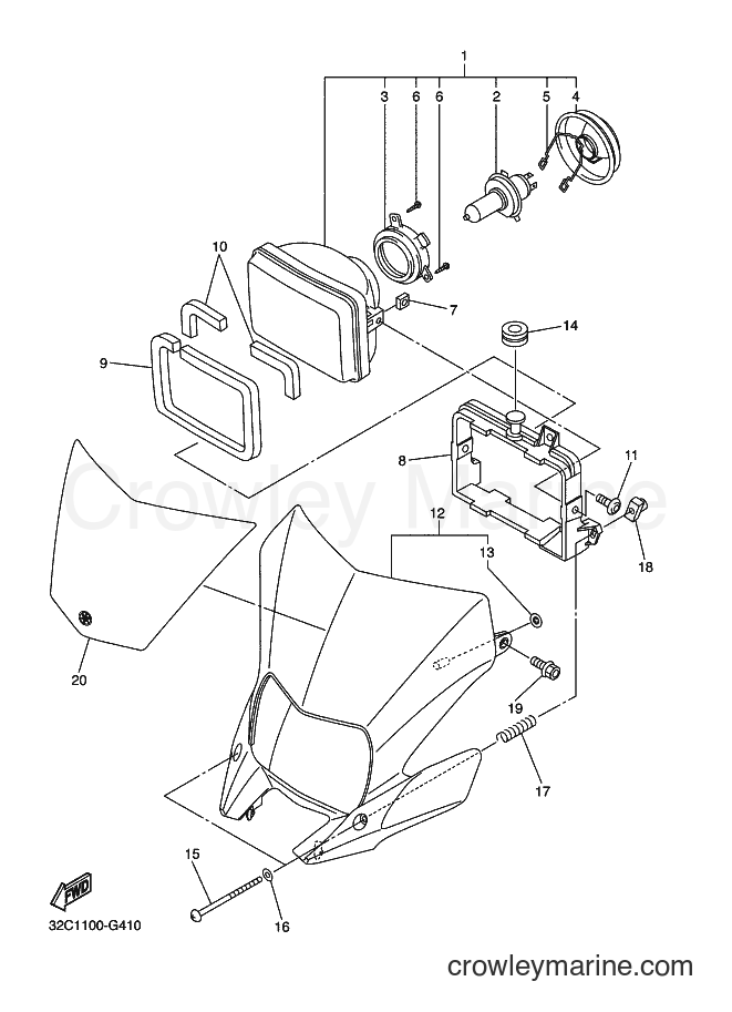 2008 Dirt Bike WR250X - WR250X (32C6) [010] - HEADLIGHT