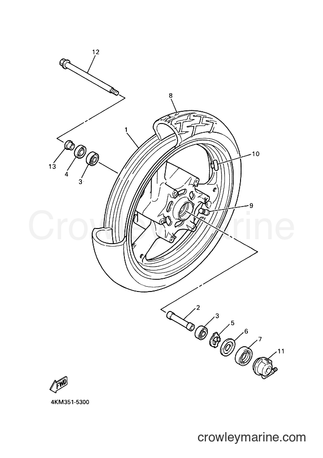 2002 Street Bike XJ900S - XJ900S (4KMD) [010] - FRONT WHEEL
