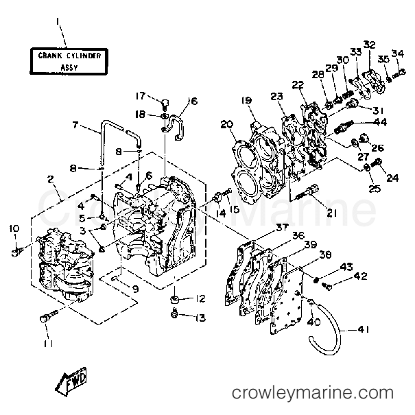 Yamaha Motors C40MSHQ - CYLINDER CRANKCASE