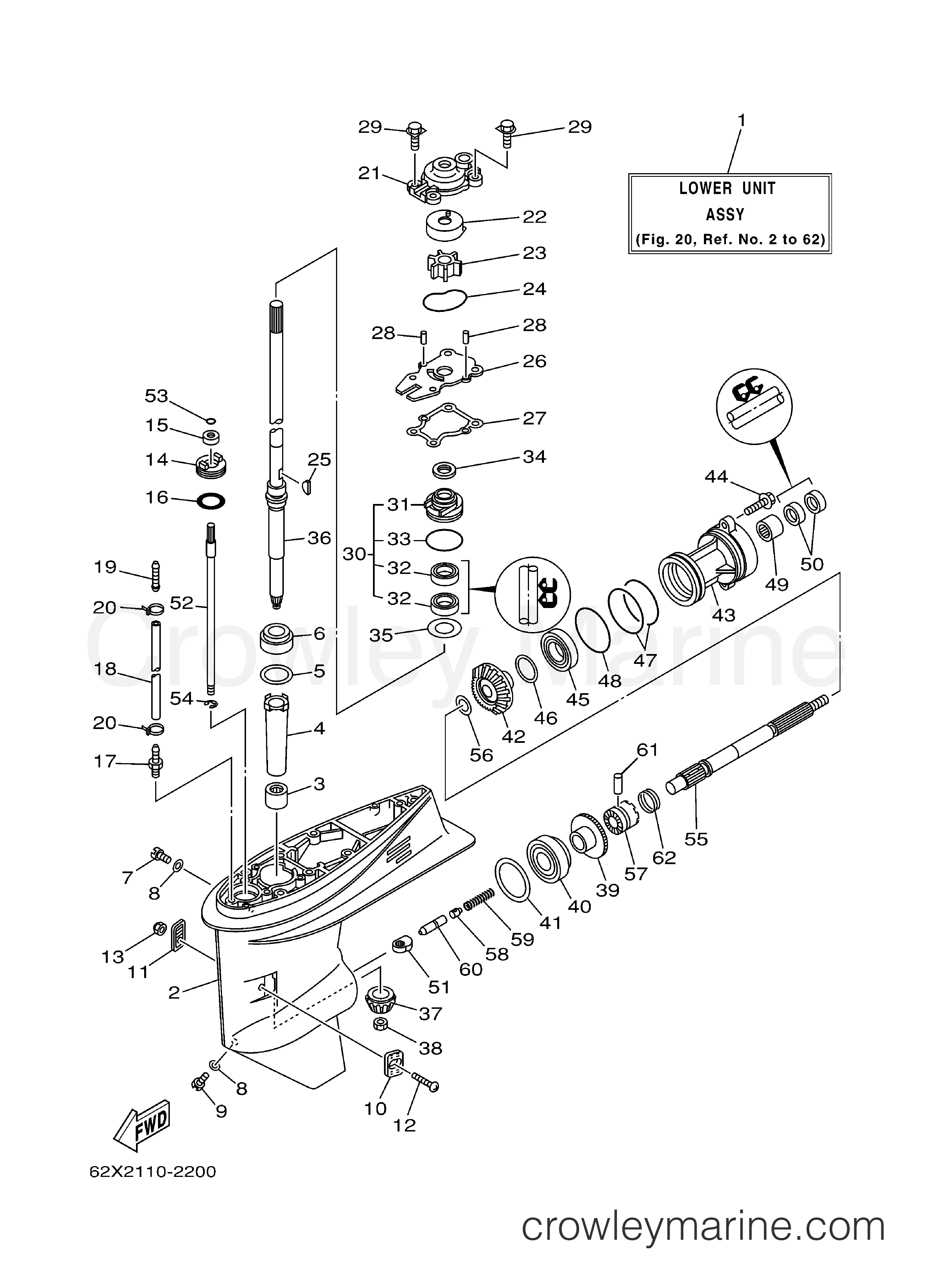 Yamaha Motors 50TLRB - LOWER CASING DRIVE 1