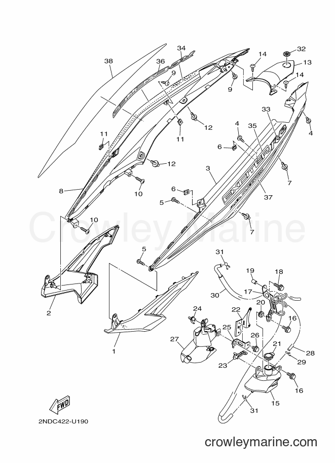 Yamaha Motors T150 (2NDC) [010] - SIDE COVER