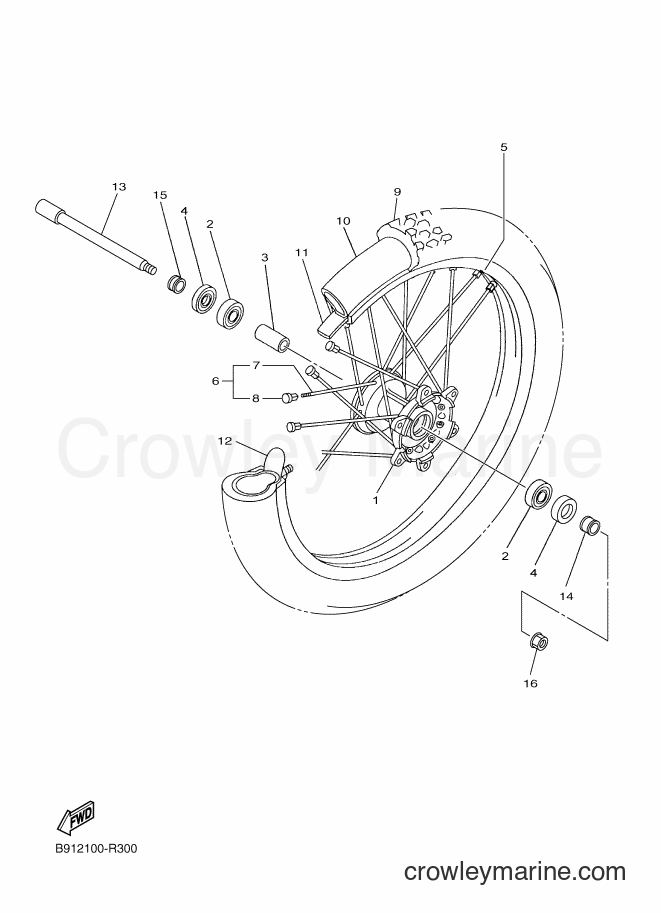 2016 Dirt Bike YZ450FX - YZ450FX (B912) [010] - FRONT WHEEL